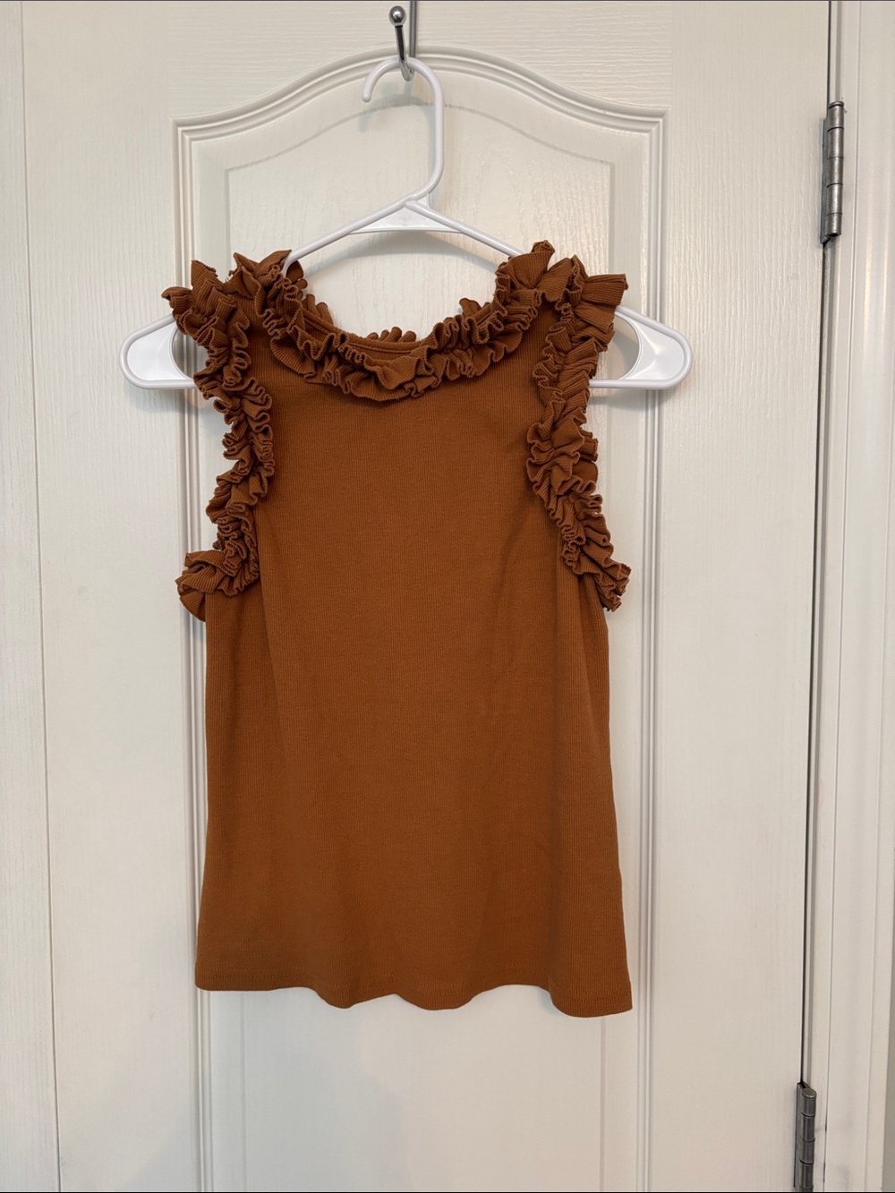 Porridge Anthropologie Ruffle and Ribbed Tank Top size Medium